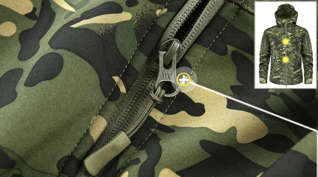 Men's Hooded Parka with Camouflage Pattern