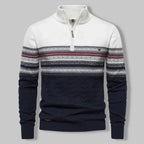 Men's Nordic Two-Tone Cable Quarter-Zip Jumper