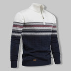 Men's Nordic Two-Tone Cable Quarter-Zip Jumper
