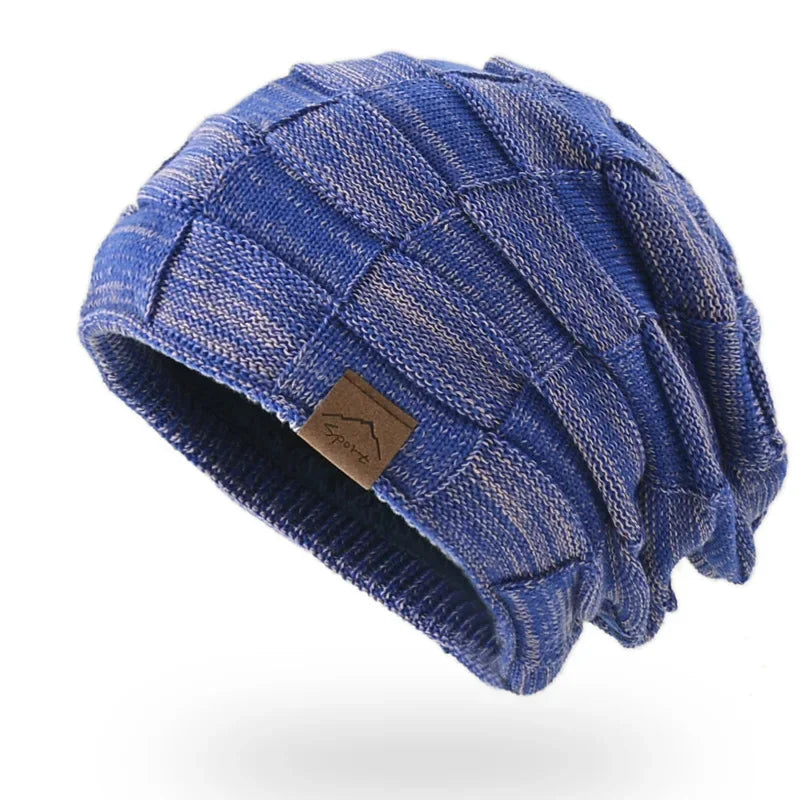 Unisex Textured Slouchy Knit Beanie – Stretch Winter Hat