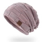 Unisex Textured Slouchy Knit Beanie – Stretch Winter Hat
