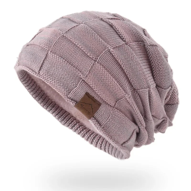 Unisex Textured Slouchy Knit Beanie – Stretch Winter Hat