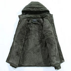 Men's Fleece-Lined Hooded Winter Parka – Windproof Utility Jacket