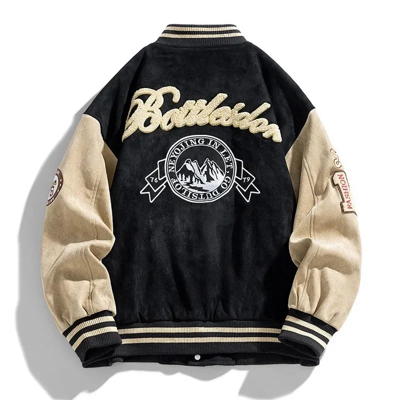 Men's Embroidered Varsity Jacket – Relaxed College Layer