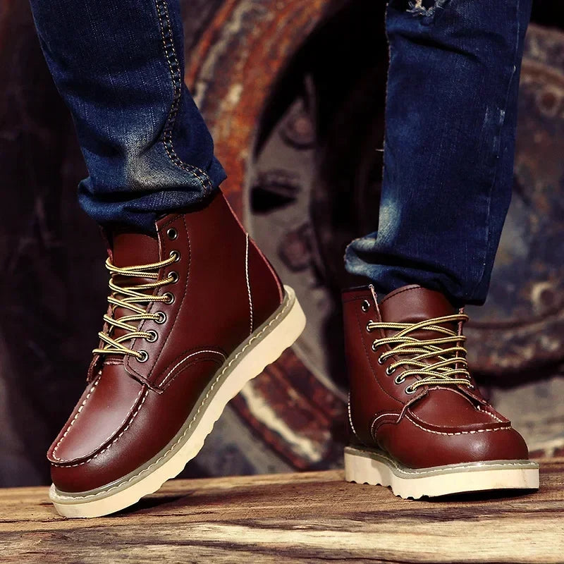 Men's faux fur-Lined leather-look Snow Boots