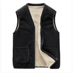 Men's Fleece-Lined Winter Vest – Warm Sleeveless Zip-Up Layer