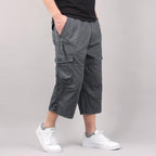 Men's Long Cargo Shorts – Multi-Pocket Utility Style