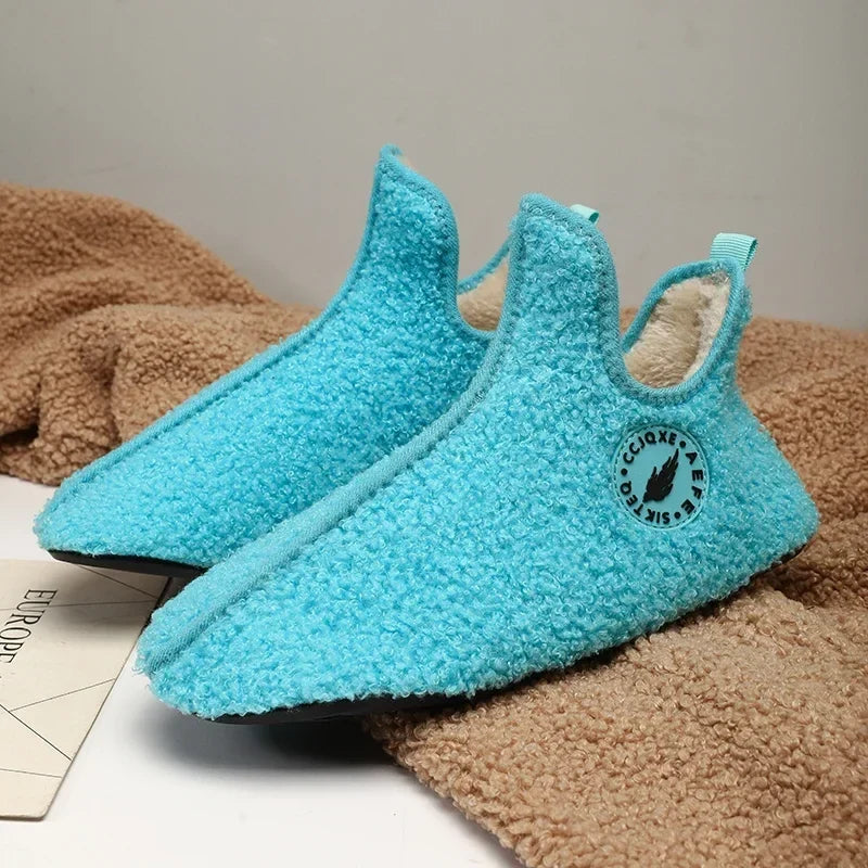 Men's Soft Cotton-Lined Winter Slippers – Warm Non-Slip Indoor House Shoes