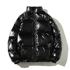 Men's Metallic Hooded Puffer Jacket – Windproof Waterproof Winter Layer