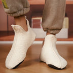 Men's Soft Cotton-Lined Winter Slippers – Warm Non-Slip Indoor House Shoes