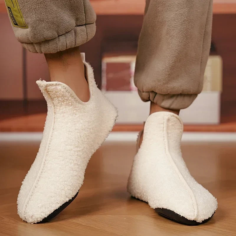 Men's Soft Cotton-Lined Winter Slippers – Warm Non-Slip Indoor House Shoes