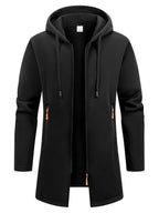 Men's Longline Zip-Up Hoodie – Relaxed Hooded Sweatshirt Jacket