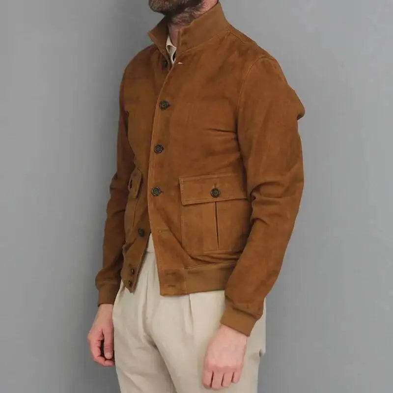 Men's Vintage Utility Jacket – Slim-Fit Button-Front Jacket