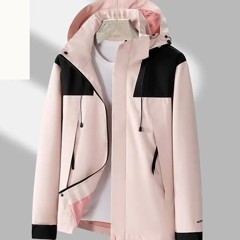 Men's Hooded Outdoor Jacket – Wind-Resistant Zip-Up Coat