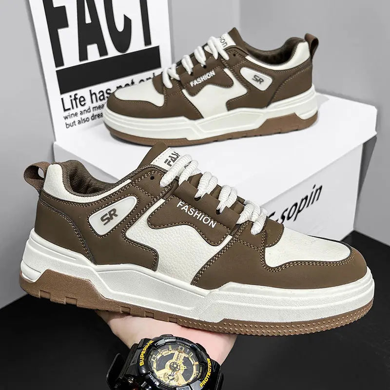 Men's Breathable Low-Top Sneakers – Casual Lace-Up Everyday Trainers