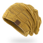 Unisex Textured Slouchy Knit Beanie – Stretch Winter Hat
