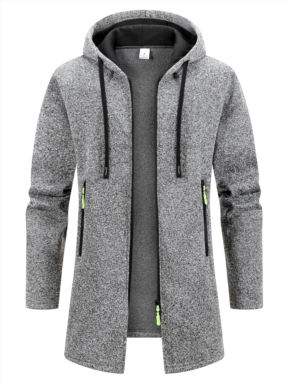 Men's Longline Zip-Up Hoodie – Relaxed Hooded Sweatshirt Jacket