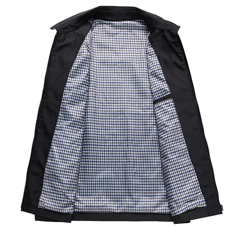 Men's Lightweight Collared Rain Jacket – Waterproof Outerwear
