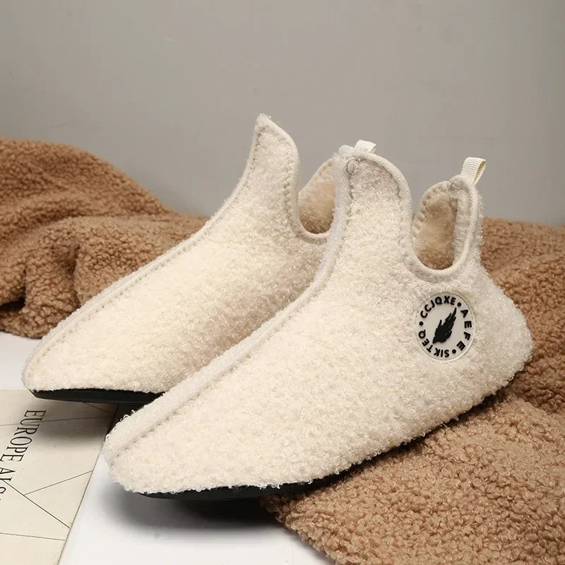 Men's Soft Cotton-Lined Winter Slippers – Warm Non-Slip Indoor House Shoes