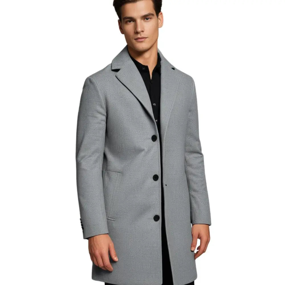 Men's Full-Length Winter Overcoat – Straight Cut