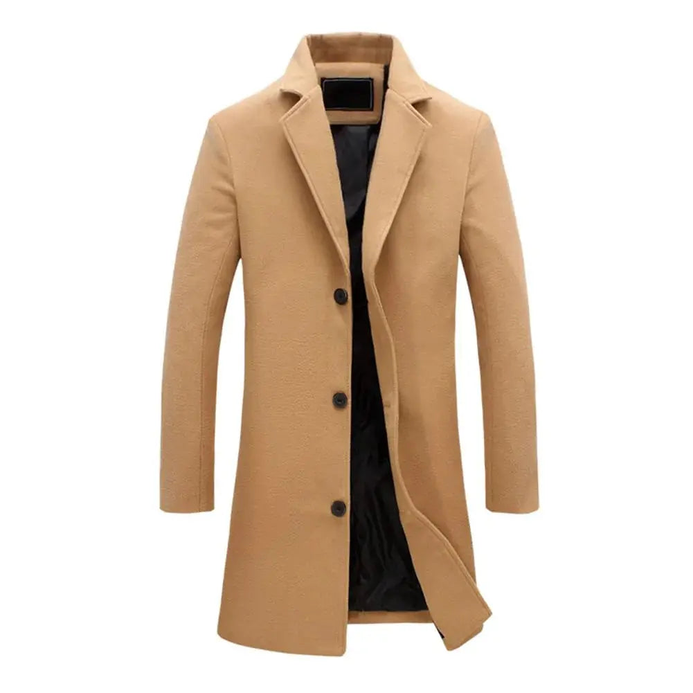 Men's Full-Length Winter Overcoat – Straight Cut