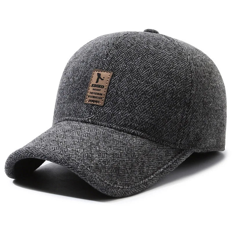 Men's Warm Winter Baseball Cap – Windproof Ear-Flap Outdoor Hat