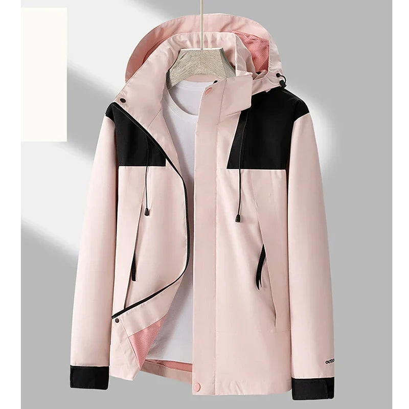 Men's Hooded Outdoor Jacket – Wind-Resistant Zip-Up Coat