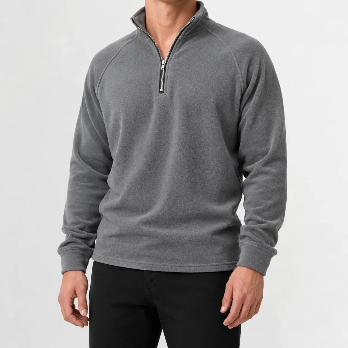 Men's Zip-up Jumper with Mock Neck – Style 4