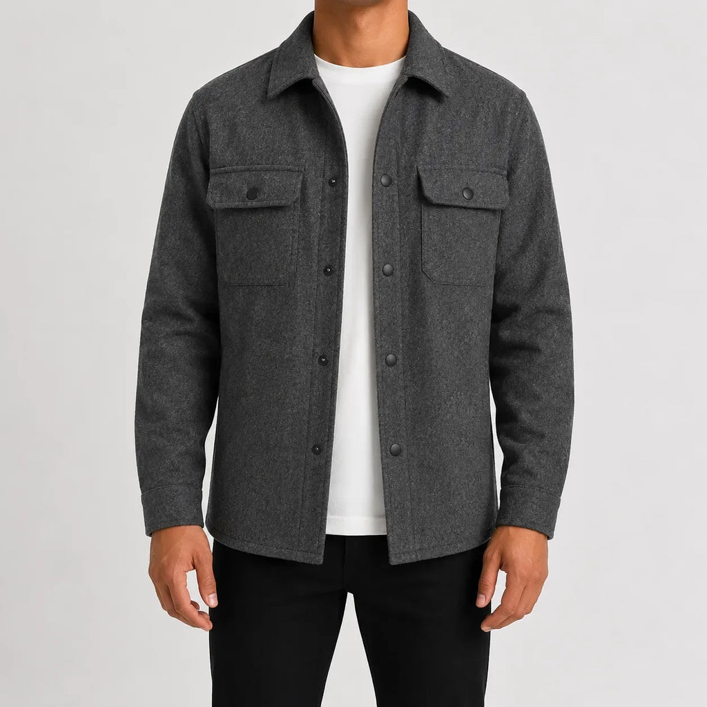 Men's Overshirt with Mandarin Collar – Style 2