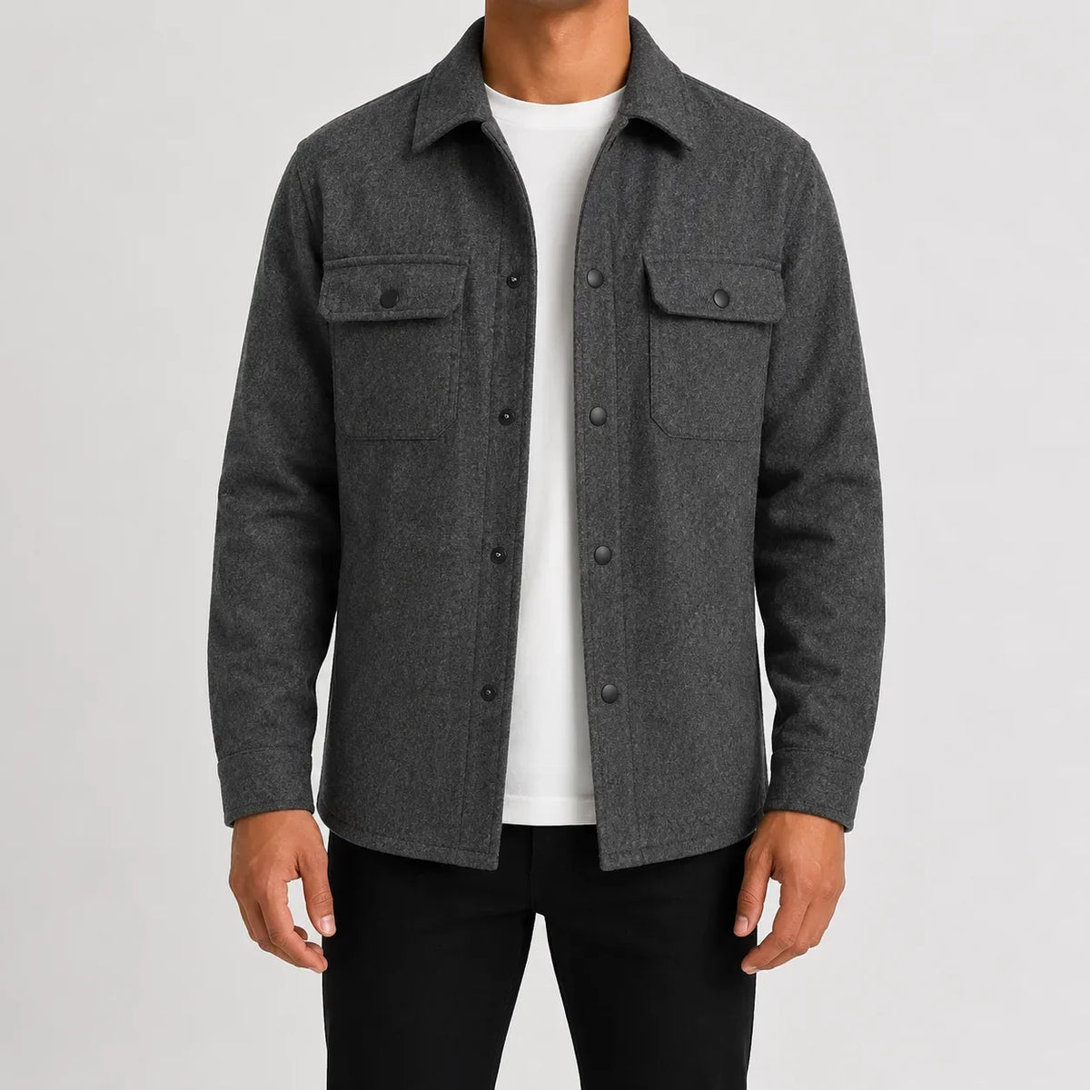Men's Overshirt with Mandarin Collar – Style 2