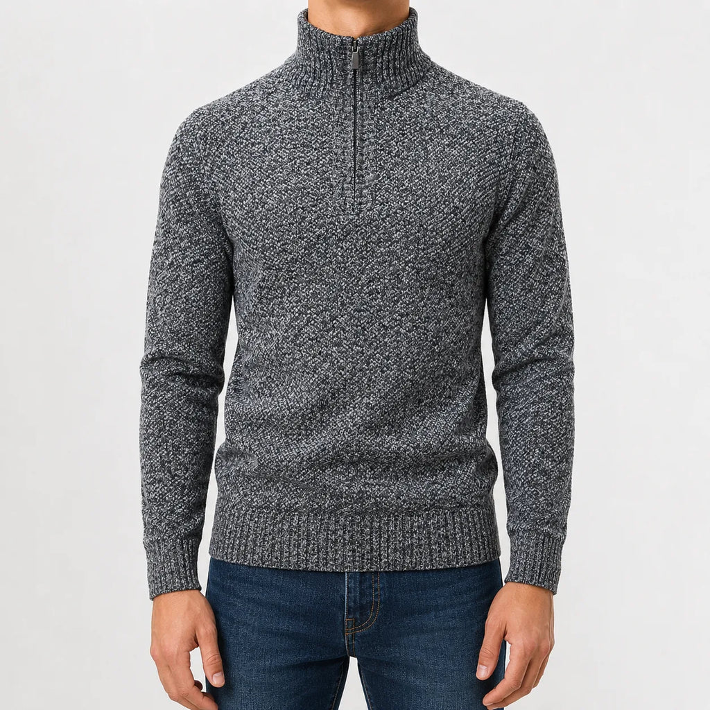 Men's Zip-up Jumper with Mock Neck – Style 3