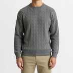 Men's Cable-knit Jumper with Crew Neck