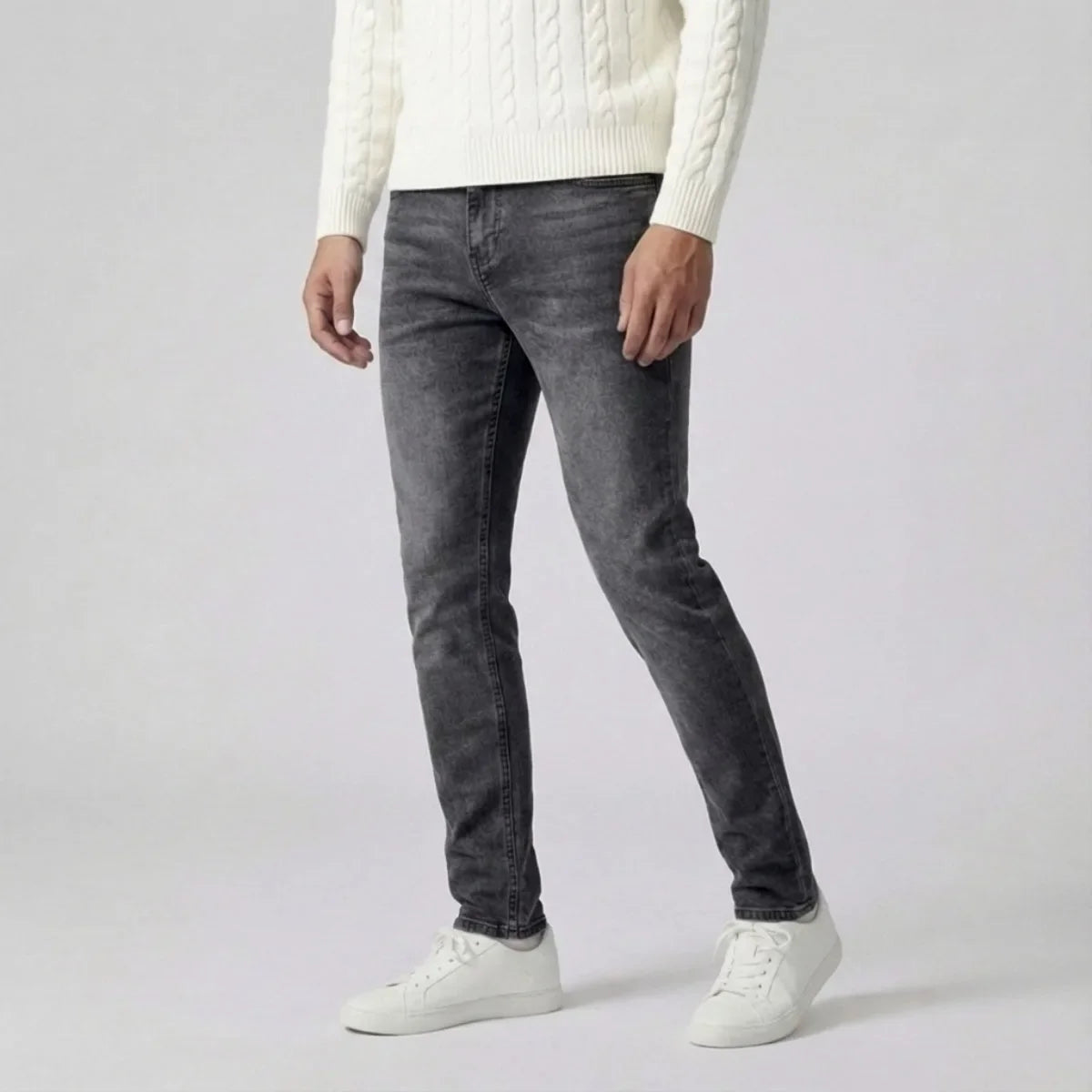 Men's Slim Fit Light Wash Stretch Jeans