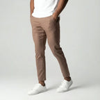 Men's Slim Fit Chinos with Elastic Waist
