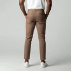 Men's Slim Fit Chinos with Elastic Waist