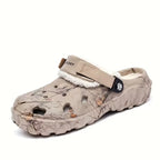 Men's Lined Slippers with Adjustable Strap