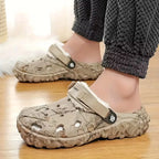 Men's Lined Slippers with Adjustable Strap