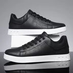 Men's Faux Leather Lace-Up Trainers