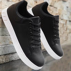 Men's Faux Leather Lace-Up Trainers