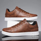 Men's Faux Leather Lace-Up Trainers