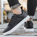 Men's Faux Leather Lace-Up Trainers