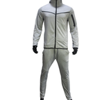 Men's Wind-Resistant Tracksuit Set – Hooded Zip-Up Jacket and Tapered