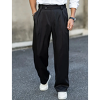 Men's Pleated Wide-Leg Trousers – Relaxed Tailored Pants