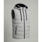 Men's Quilted Hooded Puffer Vest – Fleece-Lined Bodywarmer