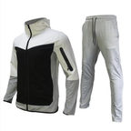 Men's Wind-Resistant Tracksuit Set – Hooded Zip-Up Jacket and Tapered