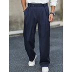Men's Pleated Wide-Leg Trousers – Relaxed Tailored Pants
