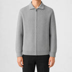 Men's Cardigan with Zip and Textured Knit