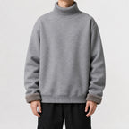 Men's Fleece-lined Jumper with Turtle Neck
