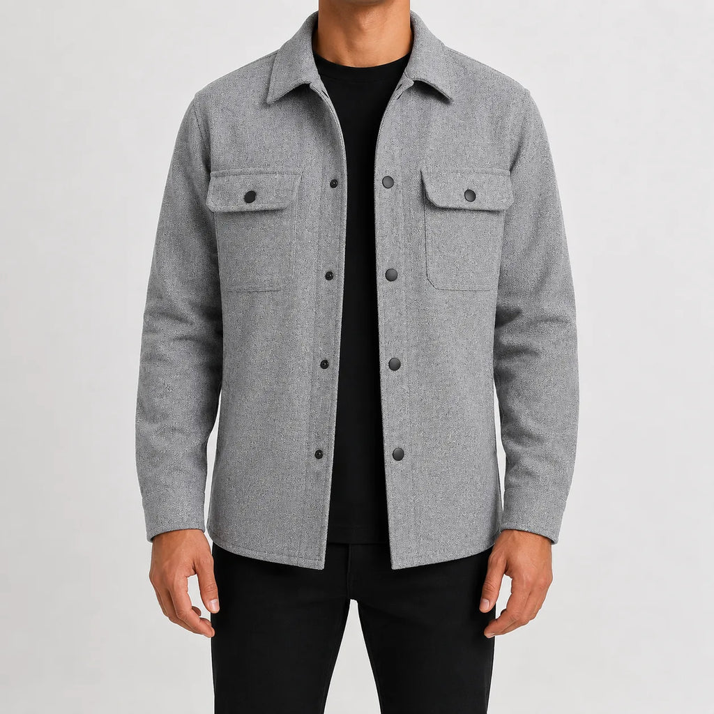 Men's Overshirt with Mandarin Collar – Style 2