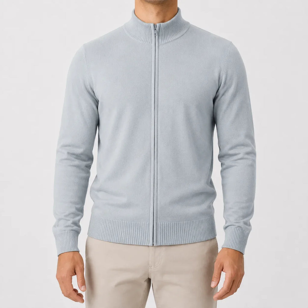 Men's Cardigan with Stand Collar
